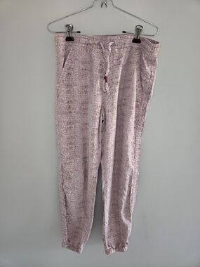 Anthropologie Dusty Blush Pink Croc-Texture Jogger Pants - Size Small